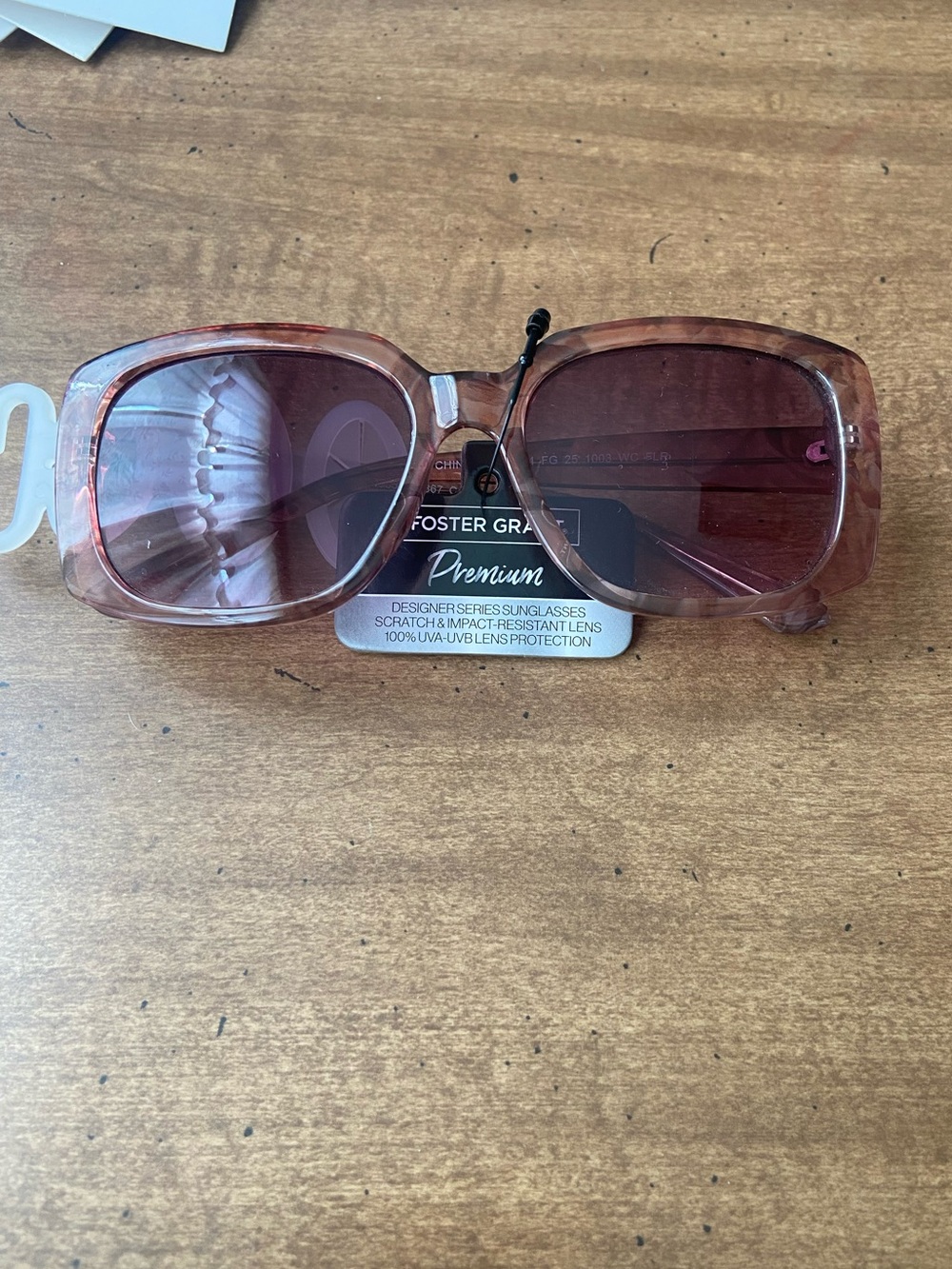 Foster Grant Translucent Rose Pink Sunglasses